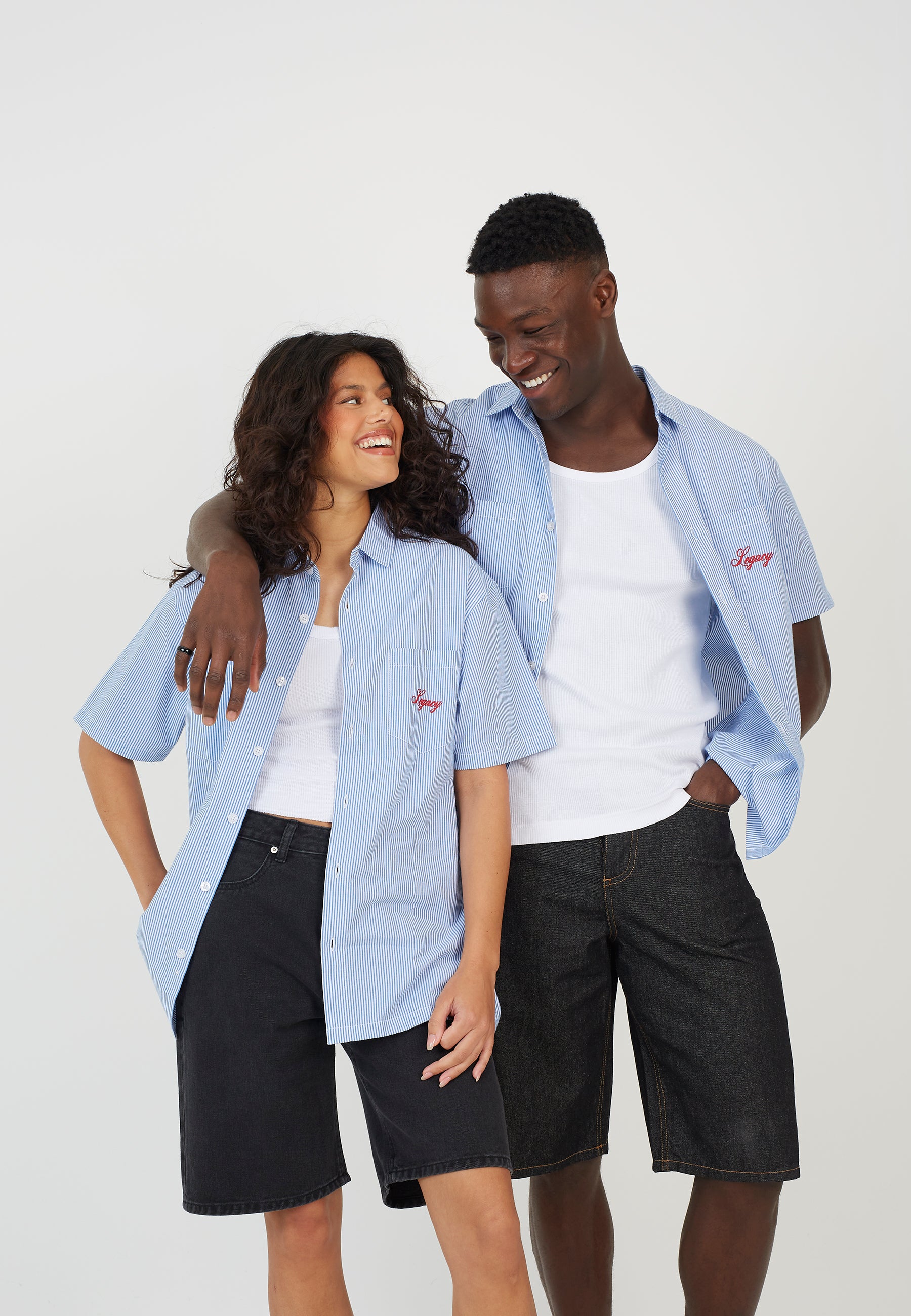 Blue Pinstripe Short Sleeve Shirt