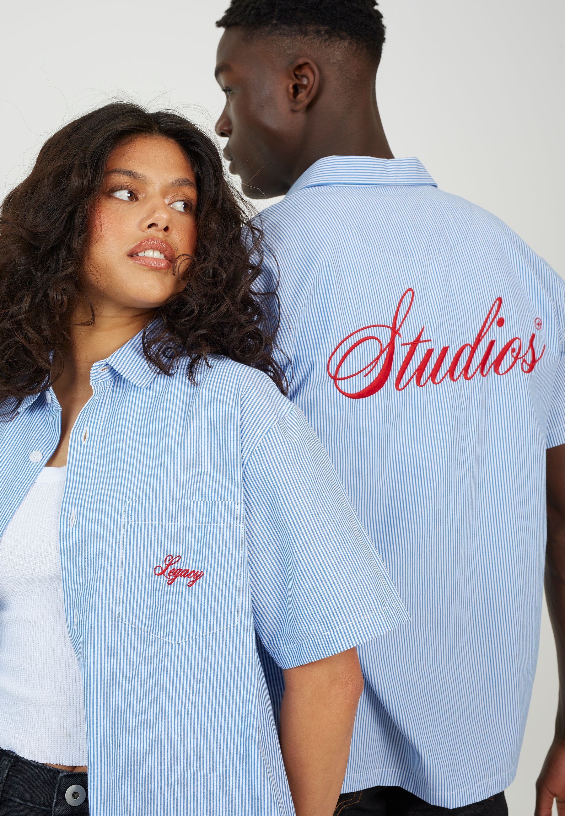 Blue Pinstripe Short Sleeve Shirt