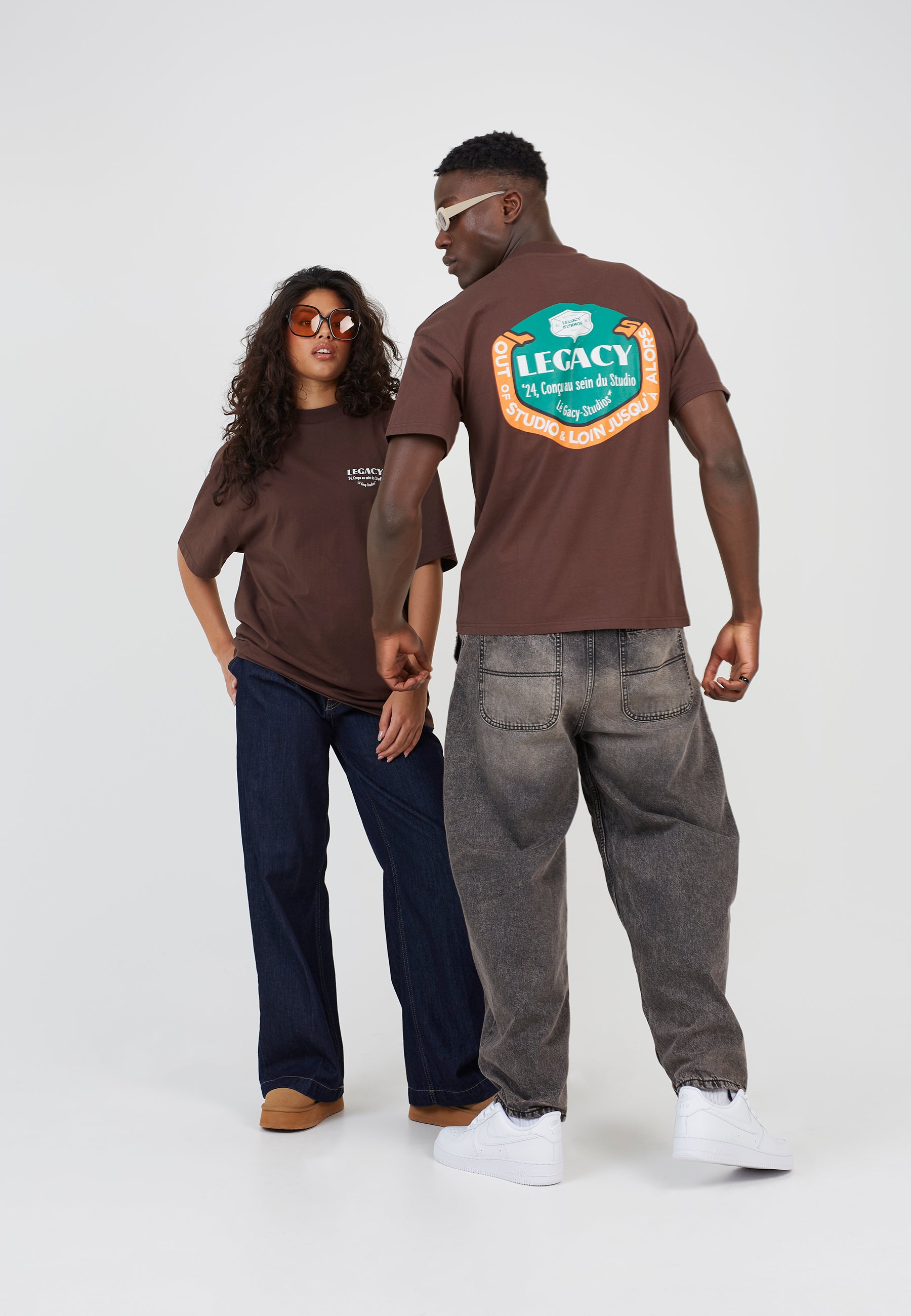 Oversized Brown Vintage Graphic Short Sleeve T-shirt