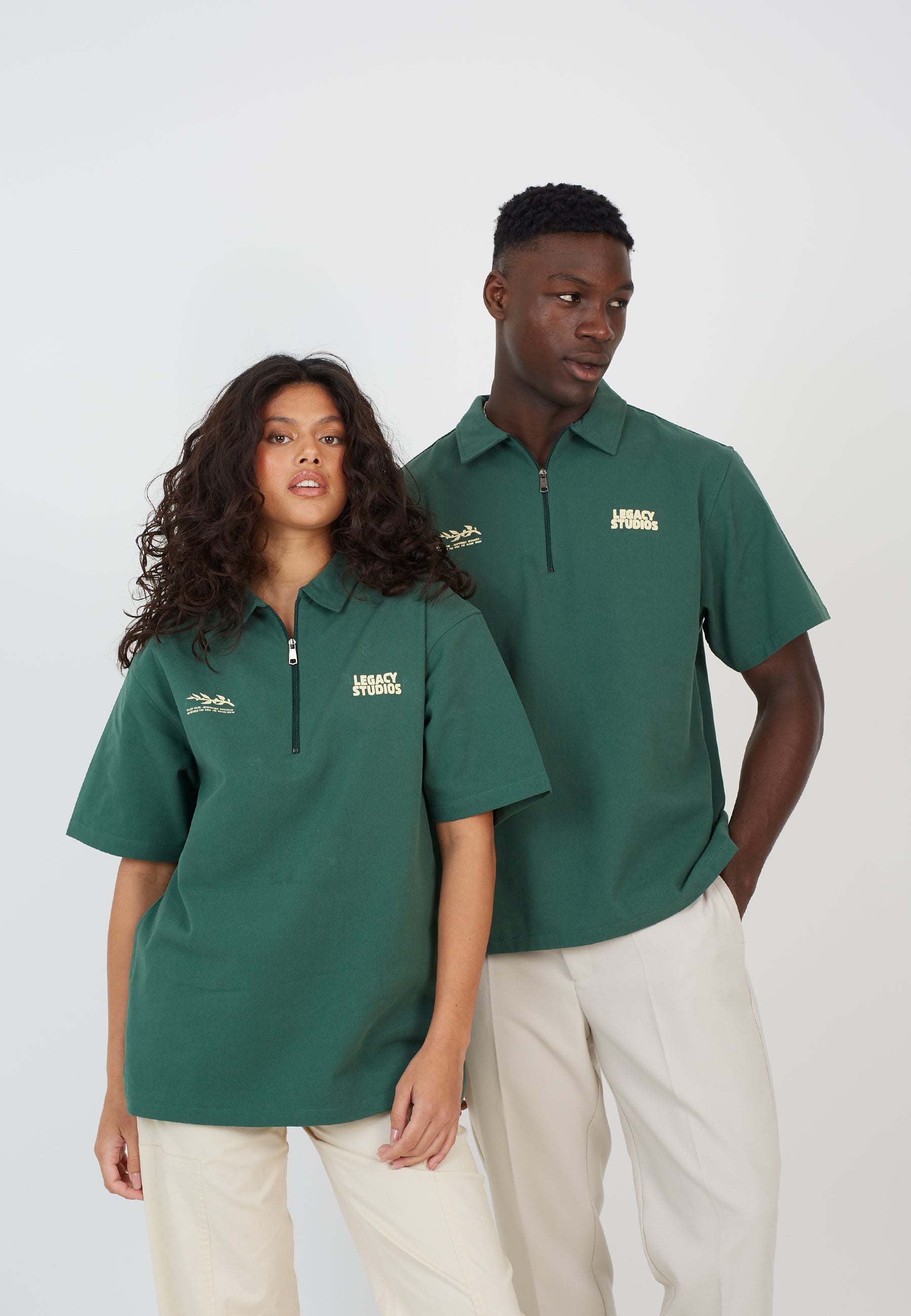 Green Workwear Quarterzip Shirt