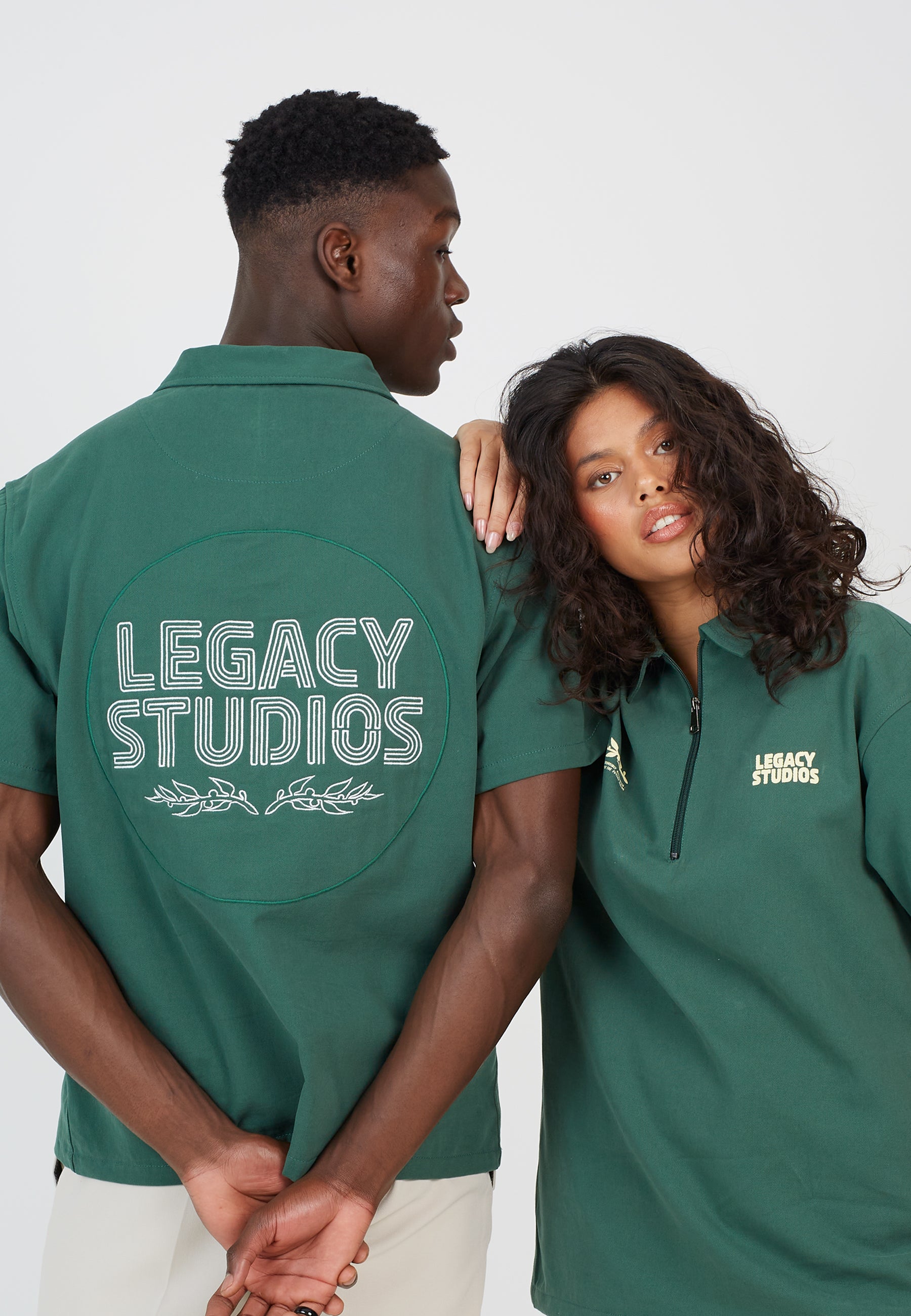Green Workwear Quarterzip Shirt