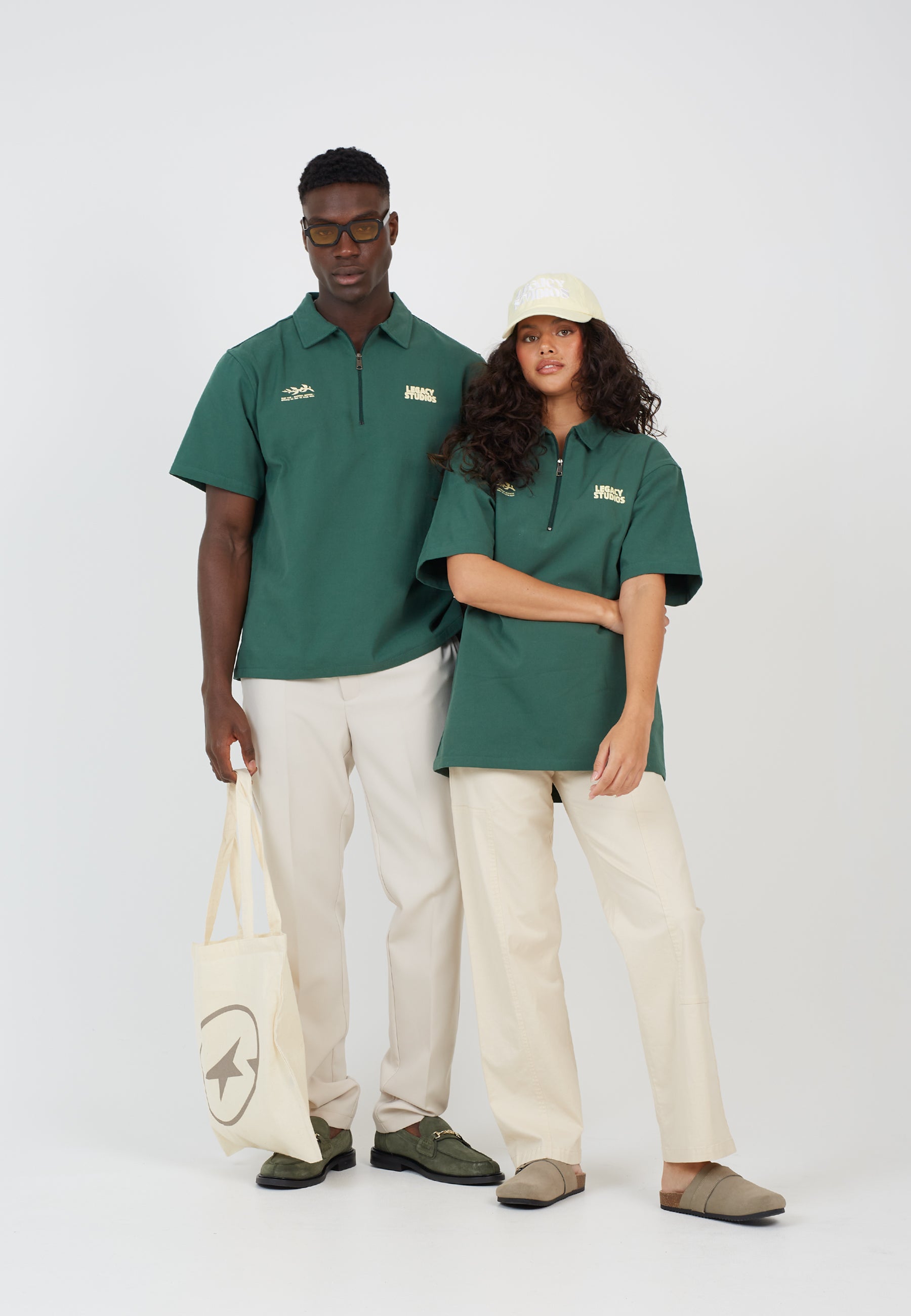 Green Workwear Quarterzip Shirt