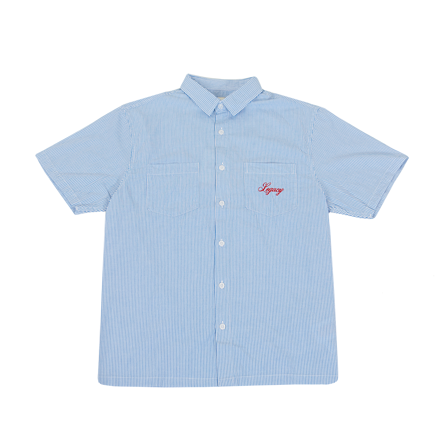 Blue Pinstripe Short Sleeve Shirt