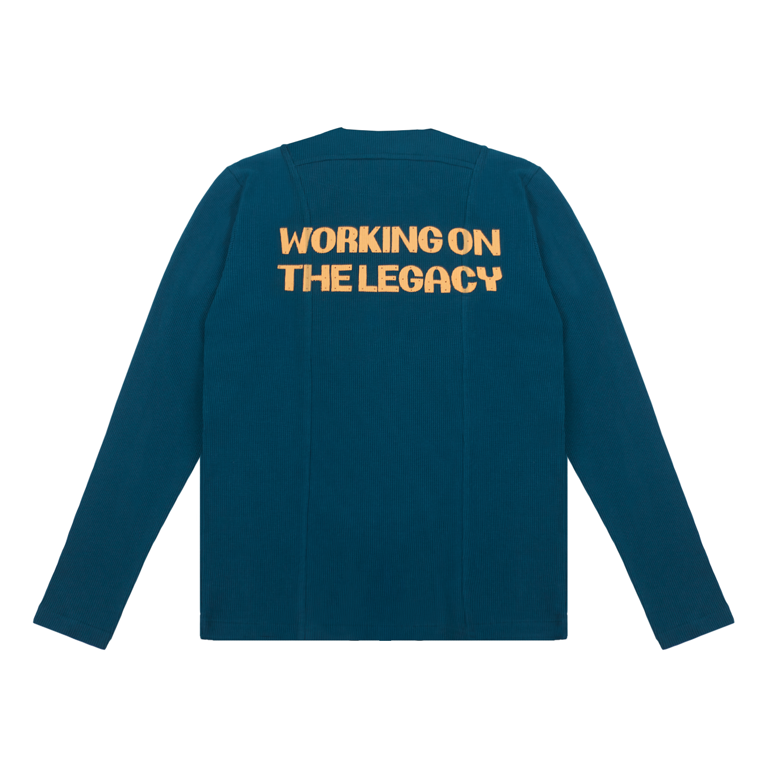 Waffle Long Sleeve Blue Tee