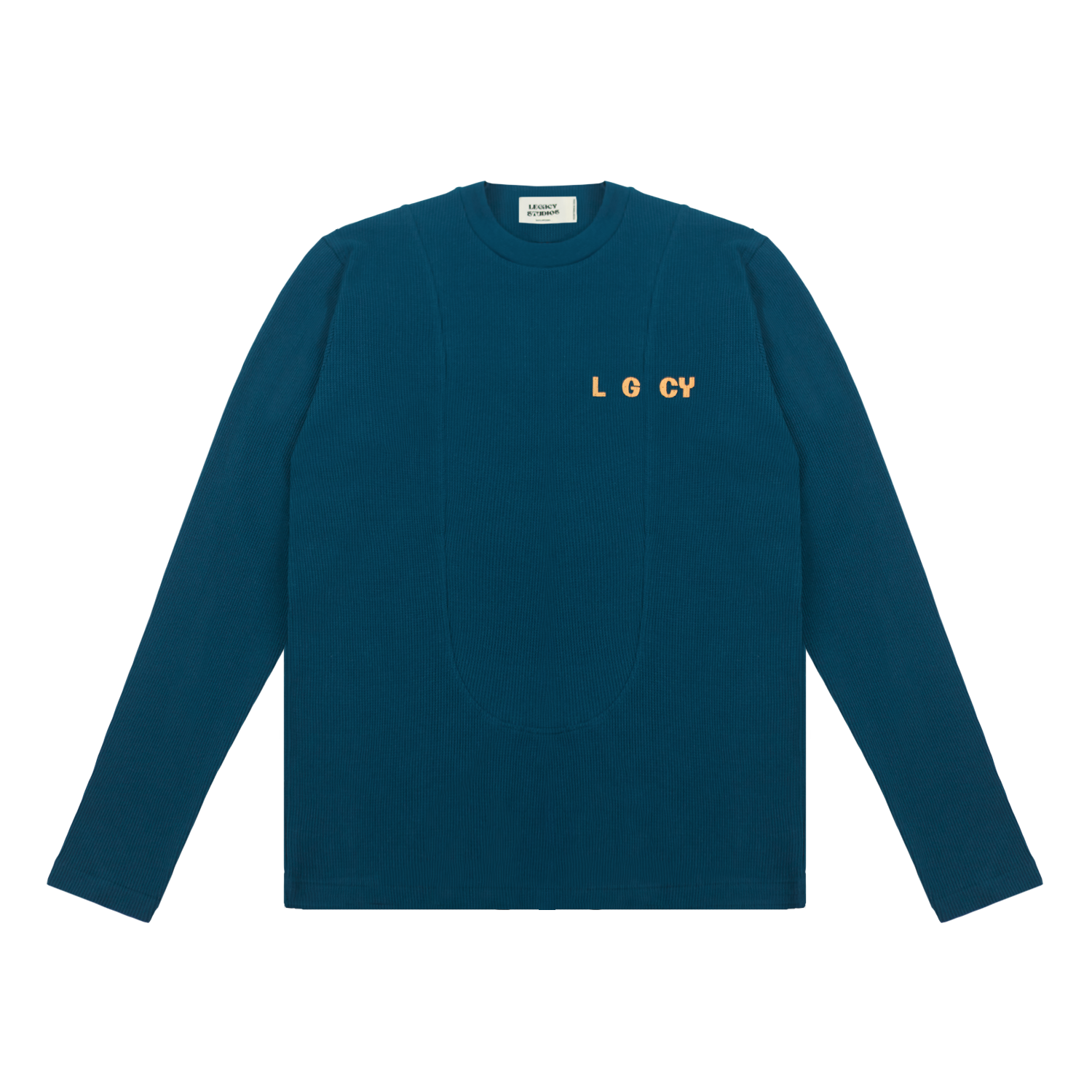 Waffle Long Sleeve Blue Tee