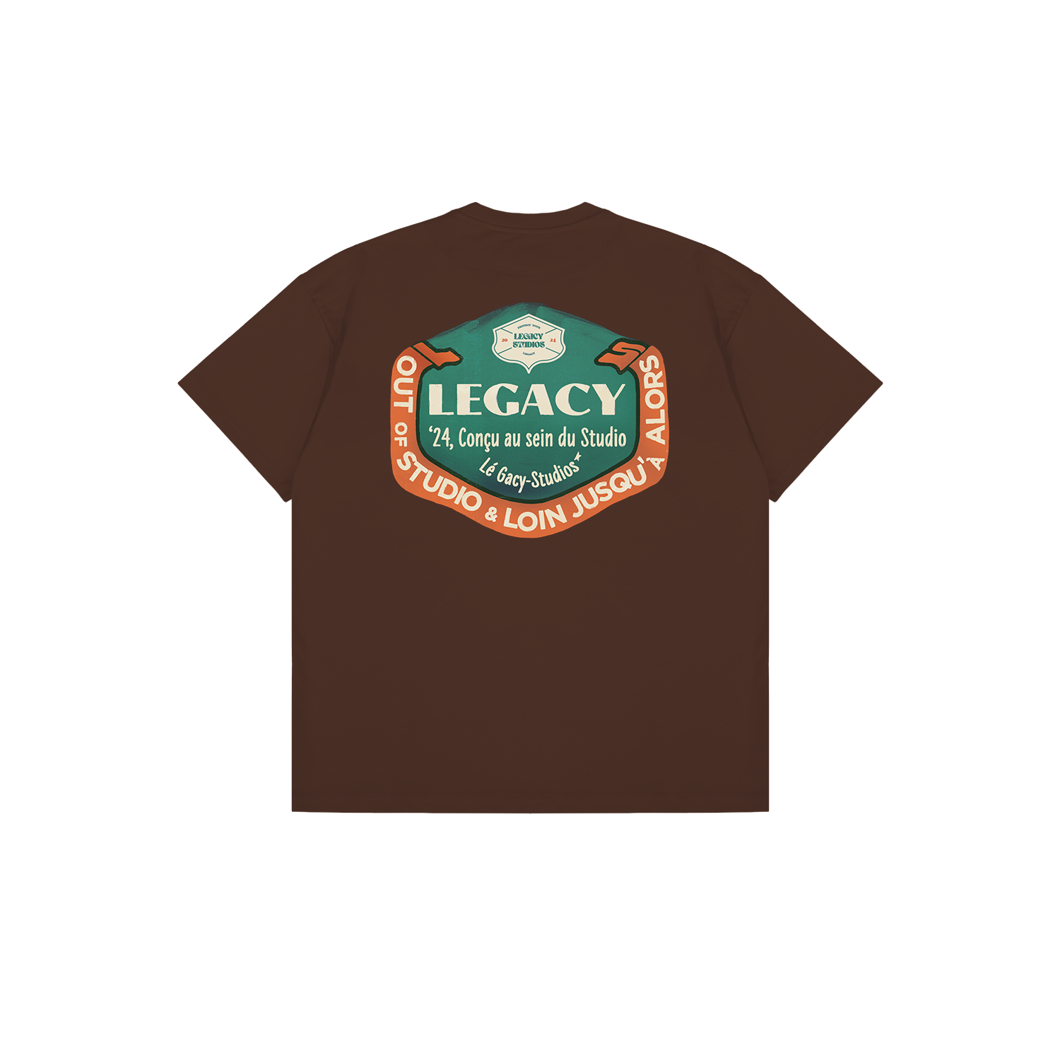 Oversized Brown Vintage Graphic Short Sleeve T-shirt