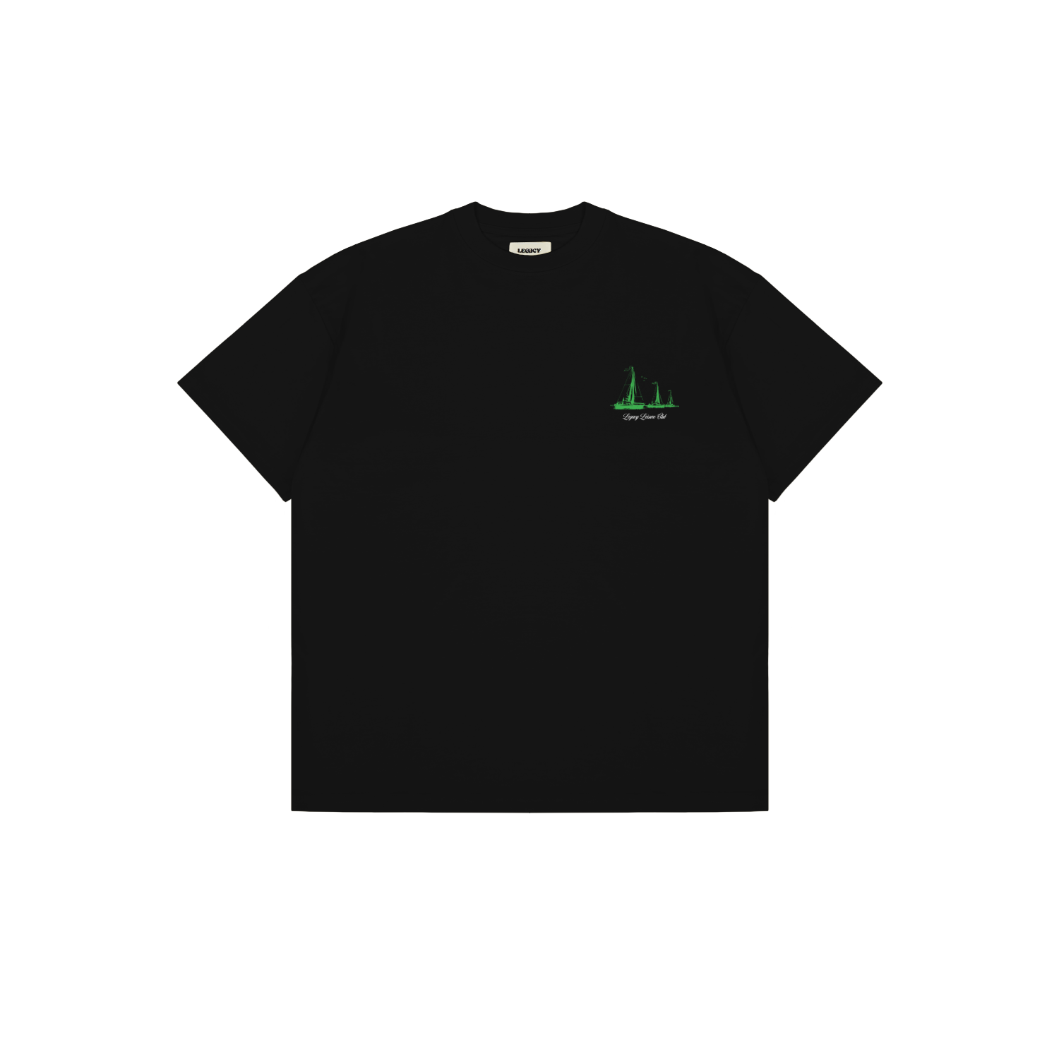 Oversized Puff Print Black Short Sleeve T-shirt