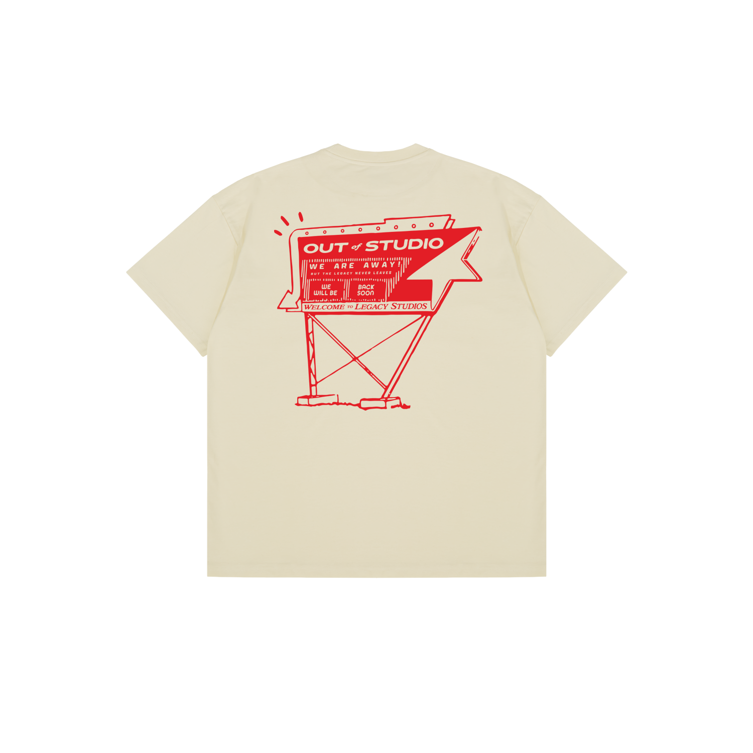 Oversized Cream Short Sleeve T-shirt